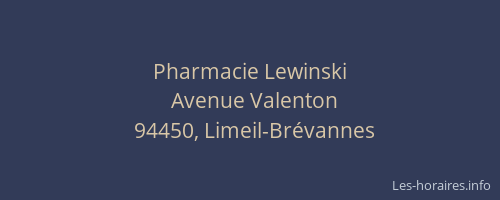 Pharmacie Lewinski