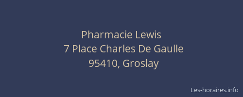 Pharmacie Lewis