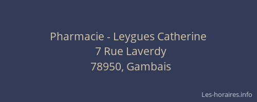 Pharmacie - Leygues Catherine