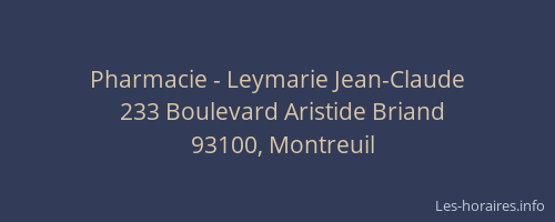 Pharmacie - Leymarie Jean-Claude