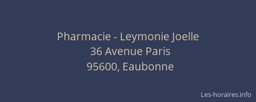 Pharmacie - Leymonie Joelle