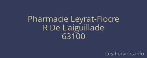 Pharmacie Leyrat-Fiocre