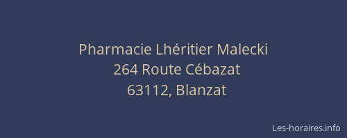 Pharmacie Lh&eacute;ritier Malecki