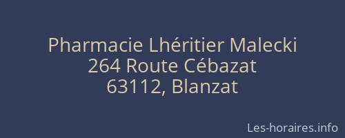 Pharmacie Lhéritier Malecki