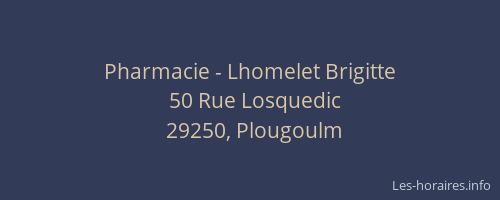 Pharmacie - Lhomelet Brigitte