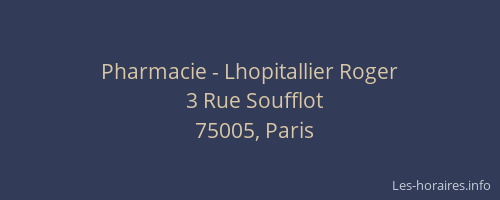 Pharmacie - Lhopitallier Roger