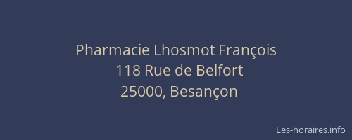 Pharmacie Lhosmot François