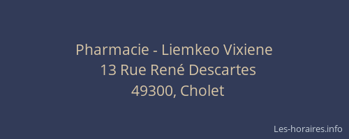 Pharmacie - Liemkeo Vixiene