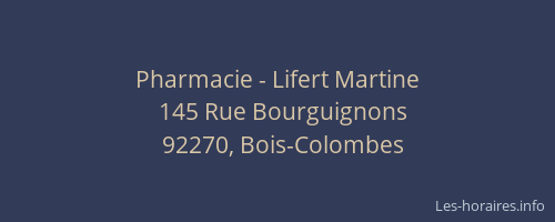 Pharmacie - Lifert Martine