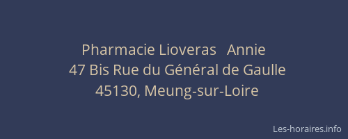 Pharmacie Lioveras   Annie