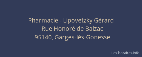 Pharmacie - Lipovetzky Gérard