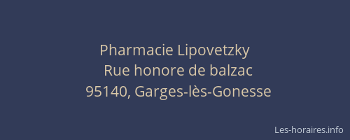 Pharmacie Lipovetzky