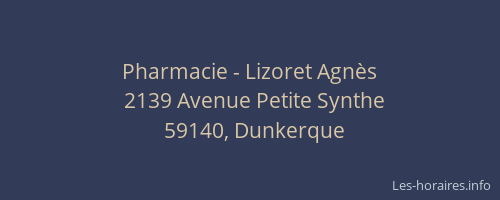 Pharmacie - Lizoret Agnès