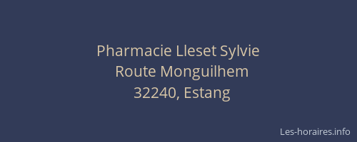 Pharmacie Lleset Sylvie
