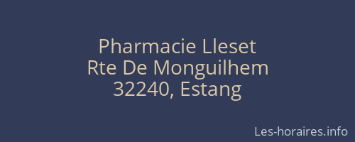 Pharmacie Lleset