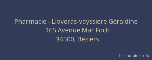 Pharmacie - Lloveras-vayssiere Géraldine