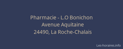 Pharmacie - L.O Bonichon