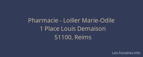 Pharmacie - Loilier Marie-Odile