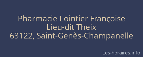Pharmacie Lointier Françoise