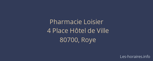 Pharmacie Loisier
