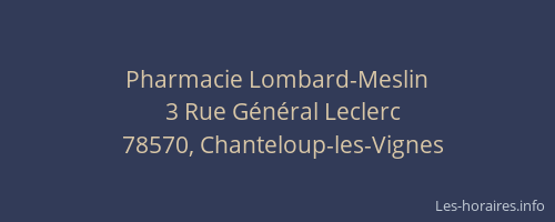 Pharmacie Lombard-Meslin
