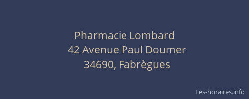 Pharmacie Lombard
