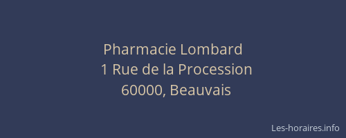 Pharmacie Lombard