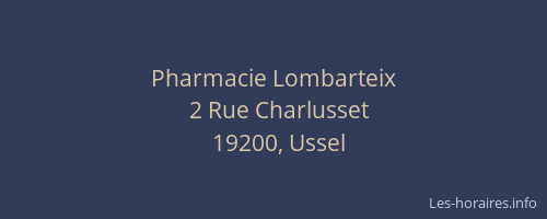 Pharmacie Lombarteix