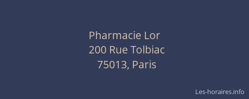 Pharmacie Lor