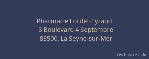 Pharmacie Lordet-Eyraud