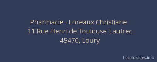 Pharmacie - Loreaux Christiane