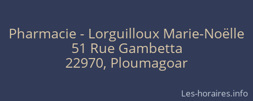 Pharmacie - Lorguilloux Marie-Noëlle