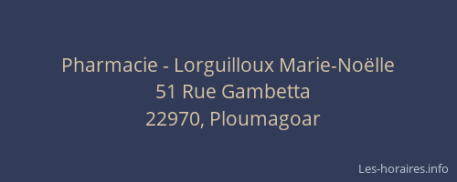 Pharmacie - Lorguilloux Marie-Noëlle
