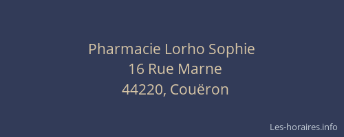 Pharmacie Lorho Sophie