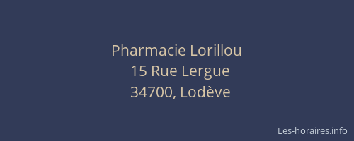 Pharmacie Lorillou