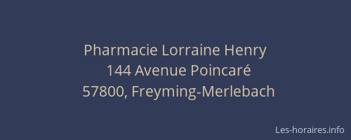 Pharmacie Lorraine Henry