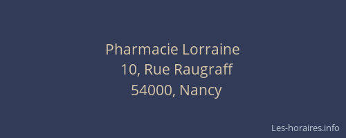 Pharmacie Lorraine