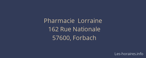 Pharmacie  Lorraine