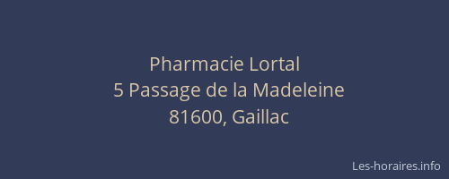 Pharmacie Lortal