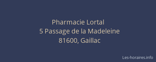Pharmacie Lortal