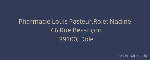 Pharmacie Louis Pasteur,Rolet Nadine