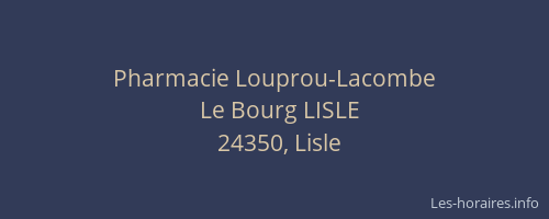 Pharmacie Louprou-Lacombe