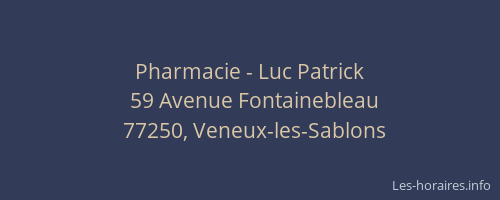 Pharmacie - Luc Patrick