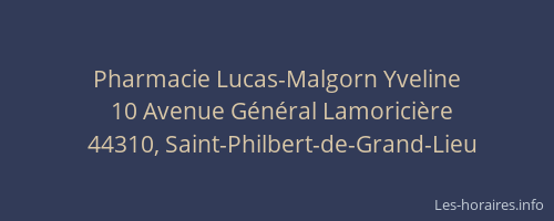 Pharmacie Lucas-Malgorn Yveline