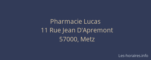 Pharmacie Lucas