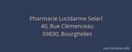 Pharmacie Lucidarme Selarl