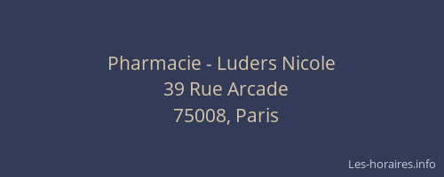 Pharmacie - Luders Nicole