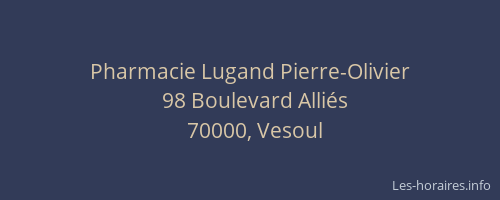 Pharmacie Lugand Pierre-Olivier