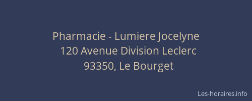 Pharmacie - Lumiere Jocelyne