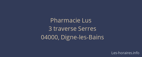 Pharmacie Lus
